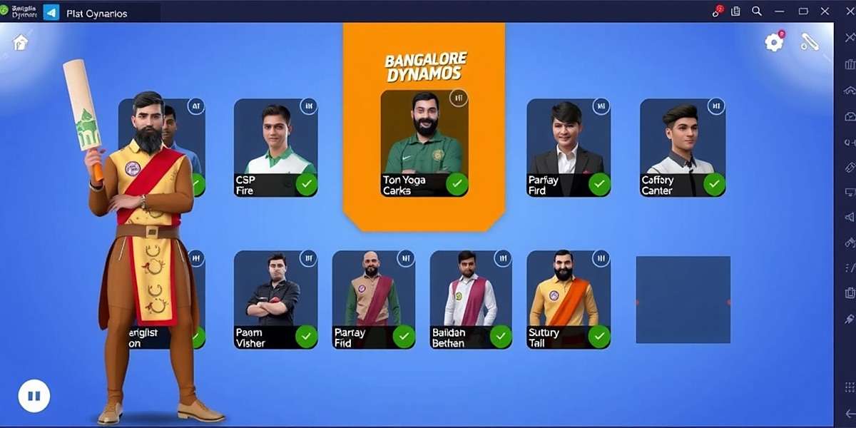 Bangalore Dynamos Gameplay - Team Selection Bangalore Dynamos gameplay screenshot showing team selection interface with various characters in different Indian attires