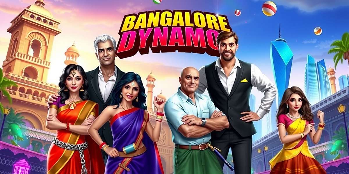 Bangalore Dynamos Official Game Cover Bangalore Dynamos game cover showing vibrant Indian cityscape with game characters in traditional and modern attire